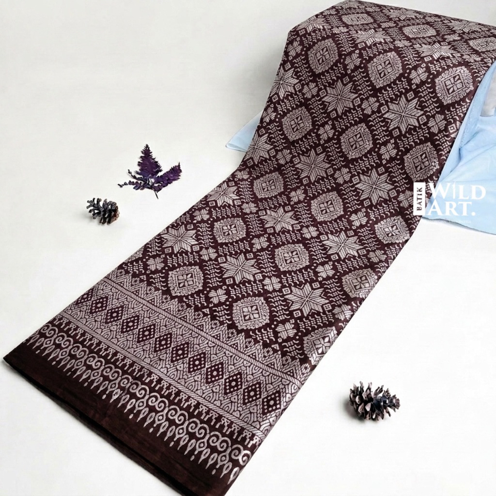 Kain Batik Prada Emas Katun Halus Songket Palembang