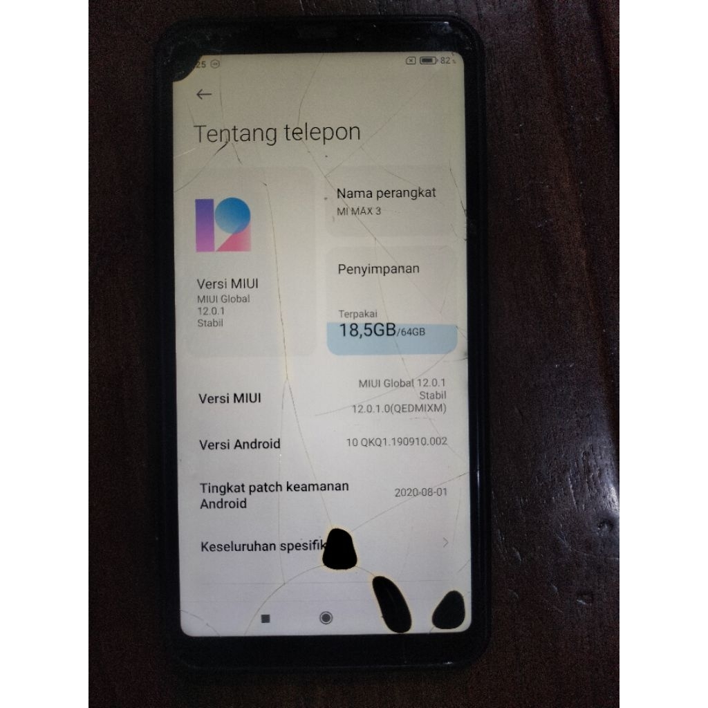 Mi max 3 4/64 Second minus layak pakai