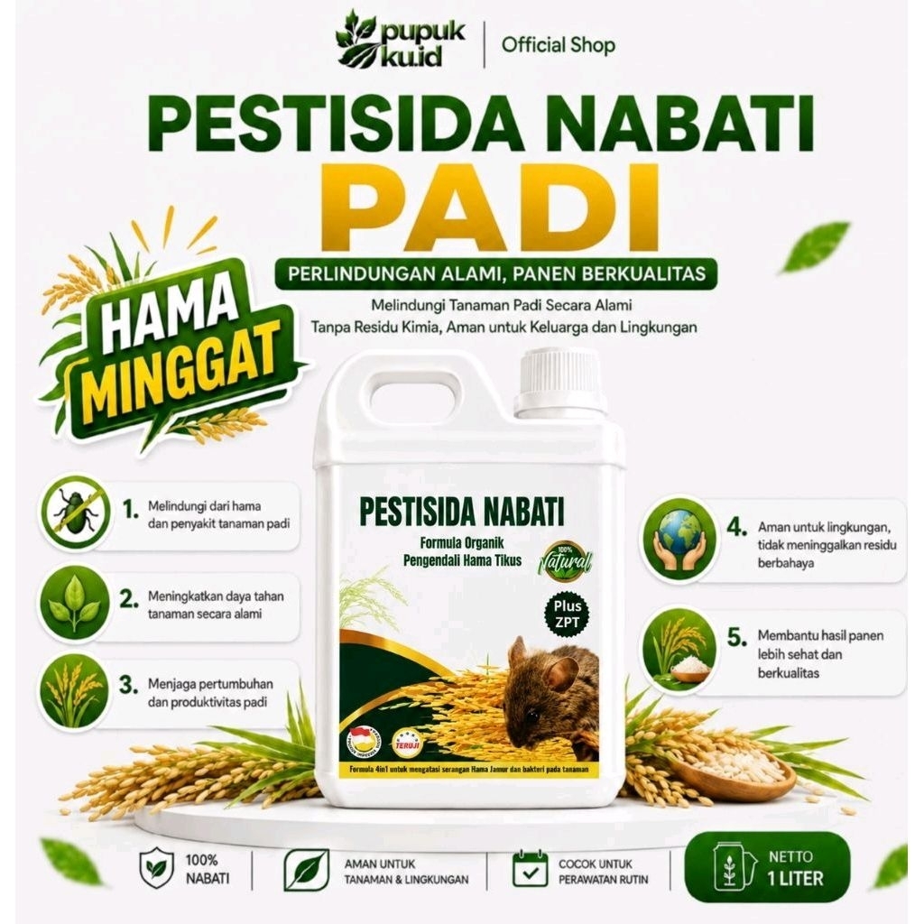 Pestisida nabati tanaman padi pengendali hama tikus pestisida nabati organik 1 liter