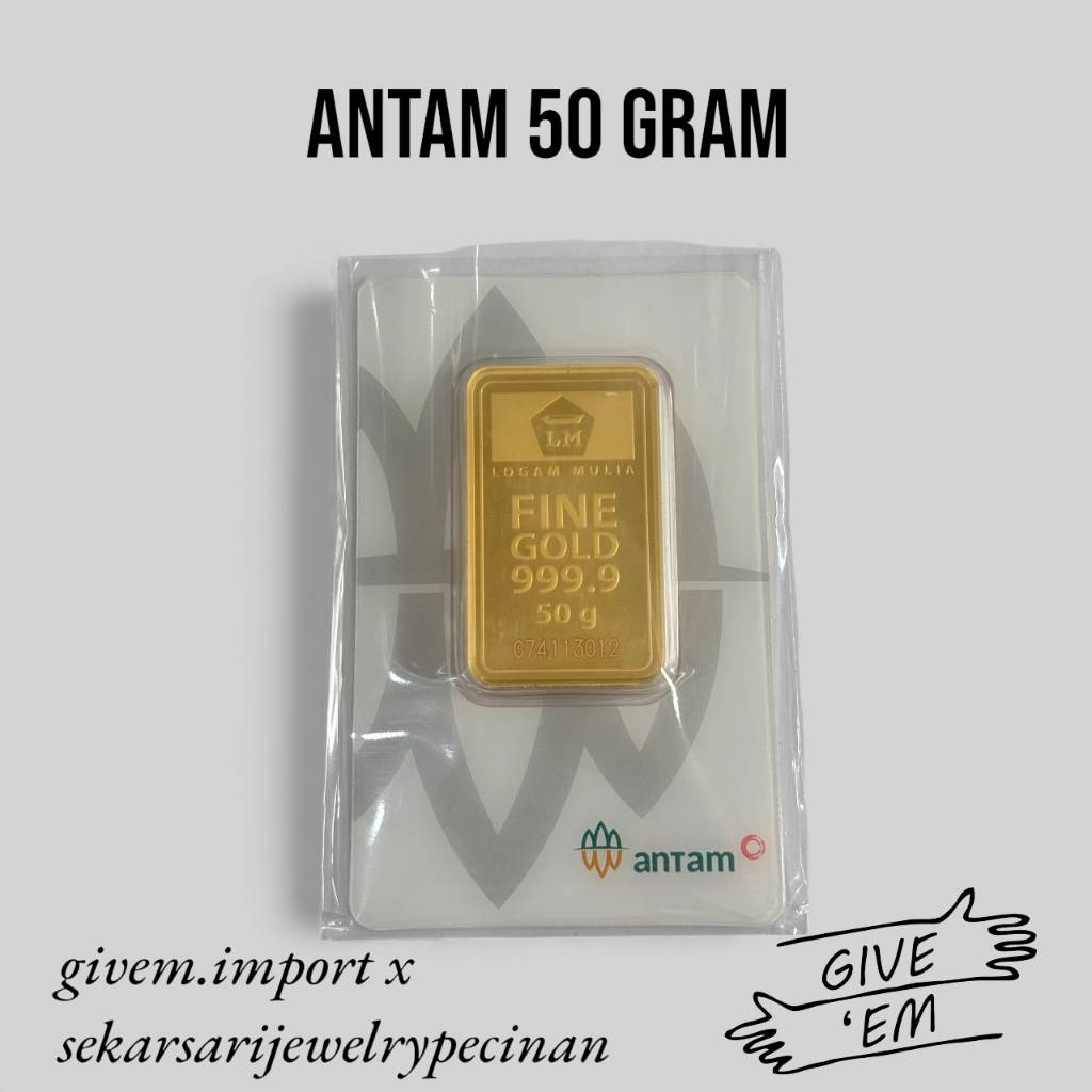 50 GRAM LM LOGAM MULIA EMAS ANTAM REDMARK REINVENTED PRESS TERBARU CERTIEYE ORIGINAL ASLI BARCODE