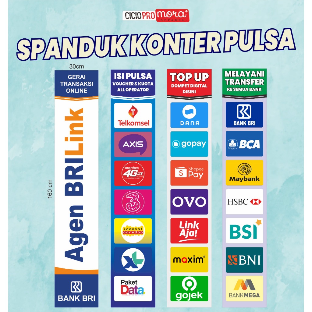Spanduk Konter Pulsa Gerai Brilink | Gerai Transfer | Gerai Pulsa