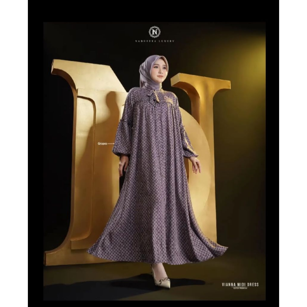 VANNIA MIDI DRESS NADHEERA | GAMIS PREMIUM NADHEERA