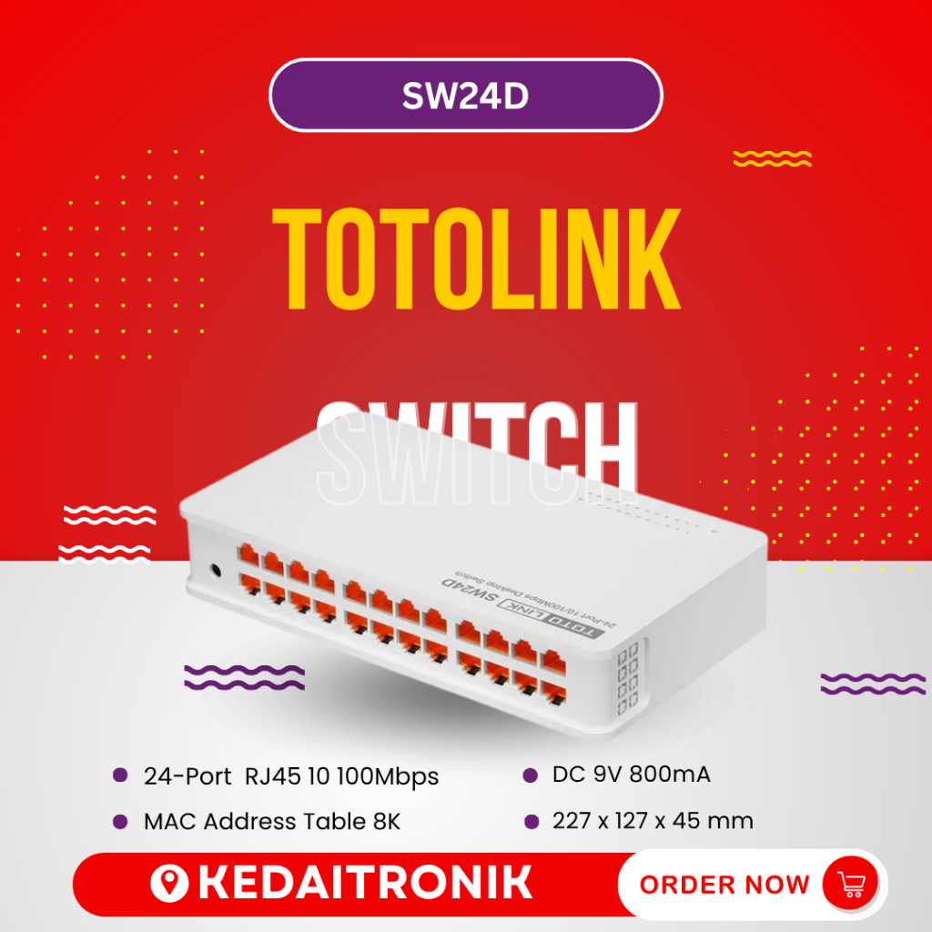 TOTOLINK SW24D SWITCH 24PORT 10/100 DESKTOP TOTO LINK SW24D