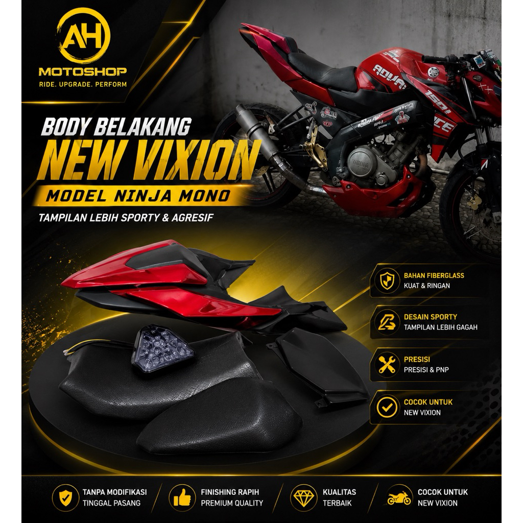 body belakang ninja mono PNP Vixion / body belakang z250sl untuk Vixion / body naked / body belakang