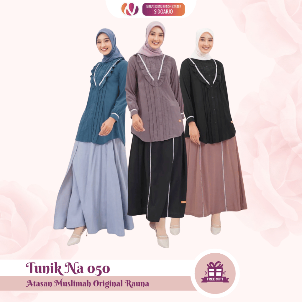 Atasan Tunik Remaja Long Tunik Wanita Dewasa Tunik wanita Kekinian terbaru Nibras NA 050