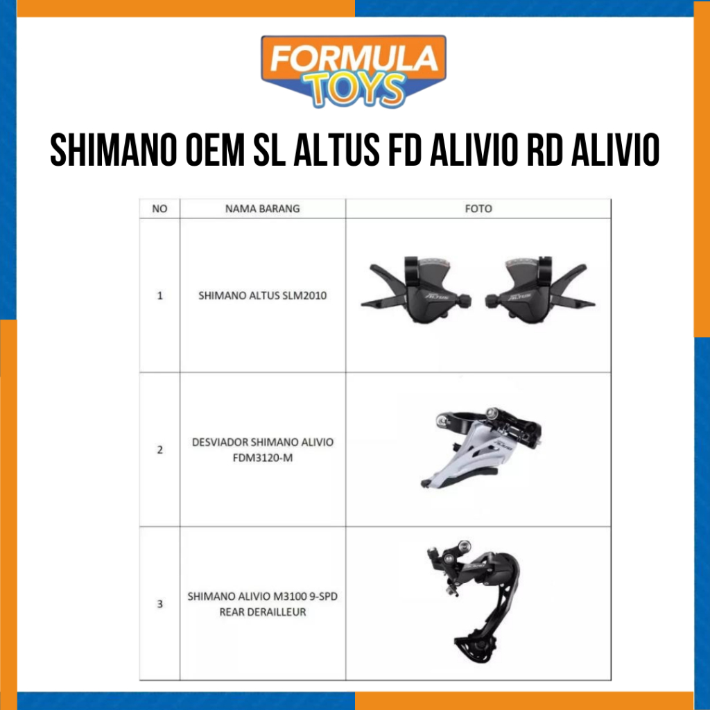 MINI GROUPSET SHIMANO OEM SL ALTUS FD ALIVIO RD ALIVIO 2X9 SPEED