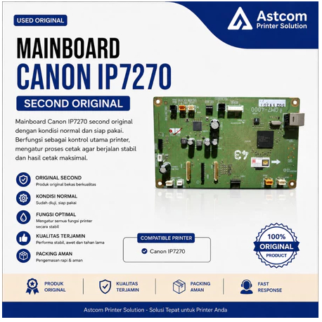 Mainboard Canon iP7270 Original Copotan Second Normal Siap Pakai Logic Board PCB Printer Canon iP727