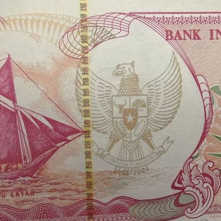 100 rupiah pinisi 1991 GARUDA emas GRESS