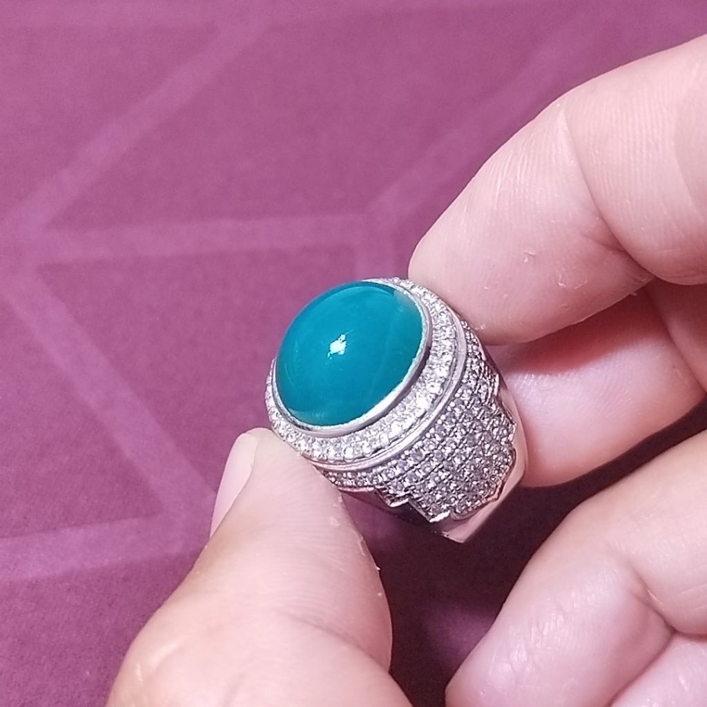 Natural Bacan Doko Kristal - Ring 9,5 bahan kunsar