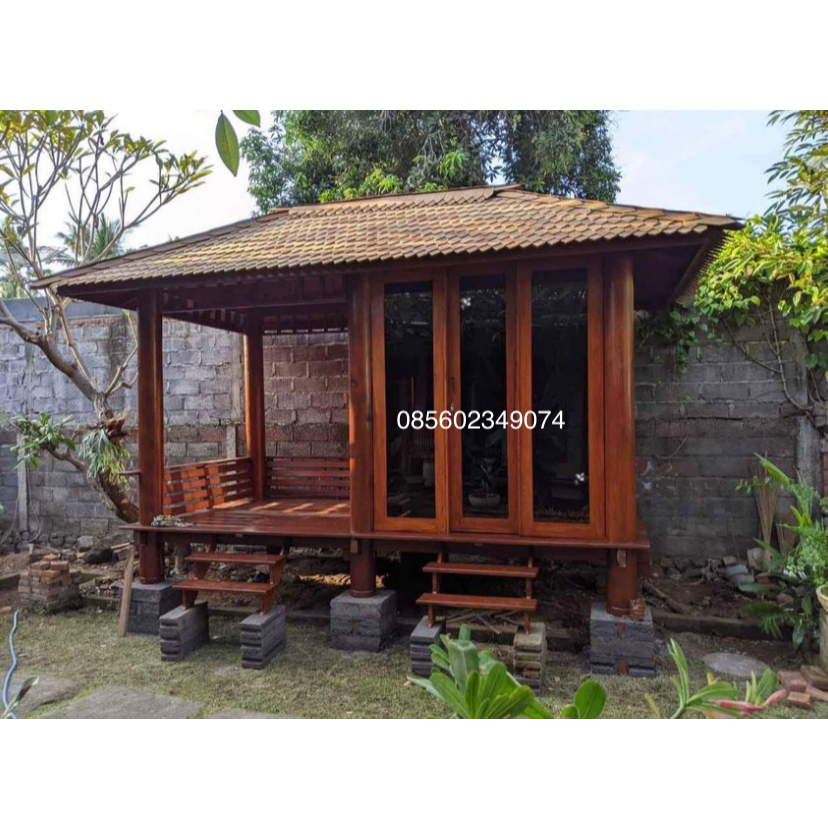 RUMAH KAYU JEPARA MINIMALIS | SAUNG GAZEBO TAMAN MINIMALIS | RUMAH JOGLO