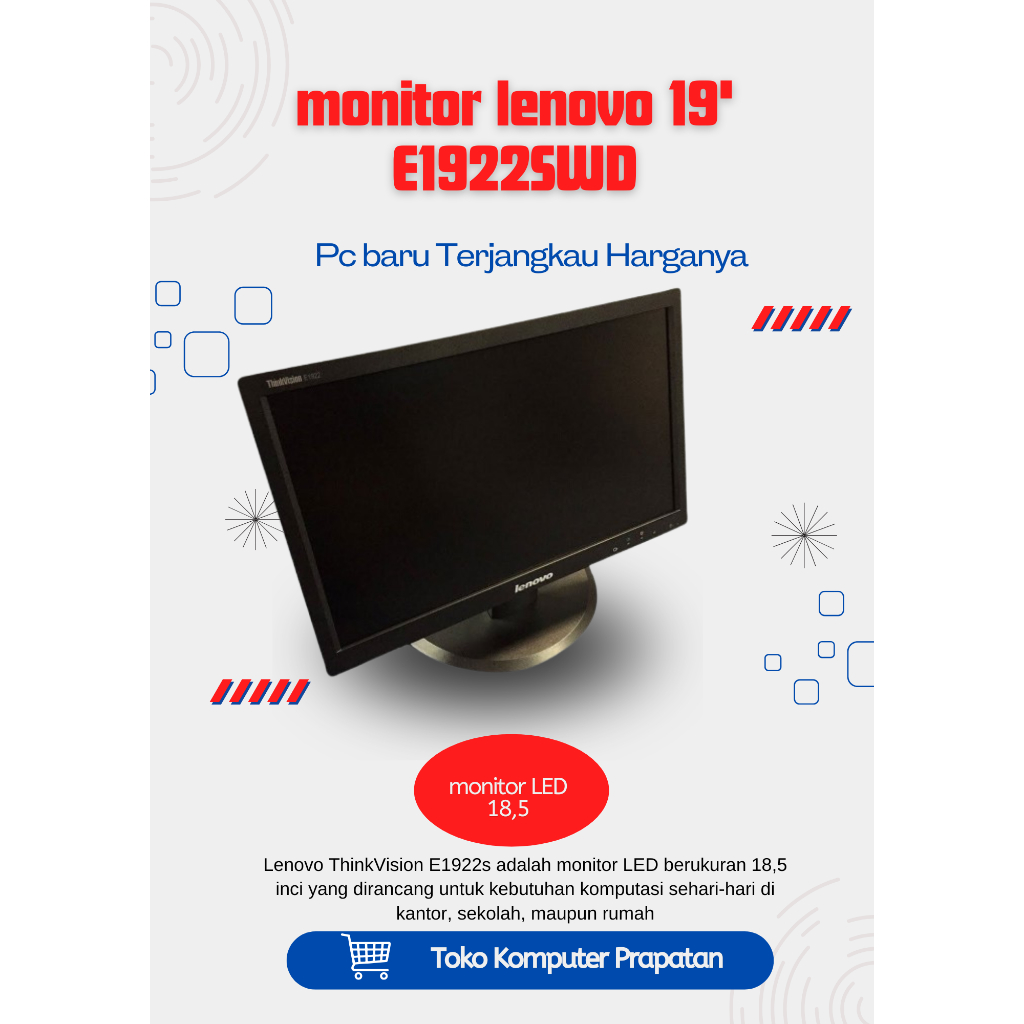U MONITOR LENOVO 19'' E1922SWD