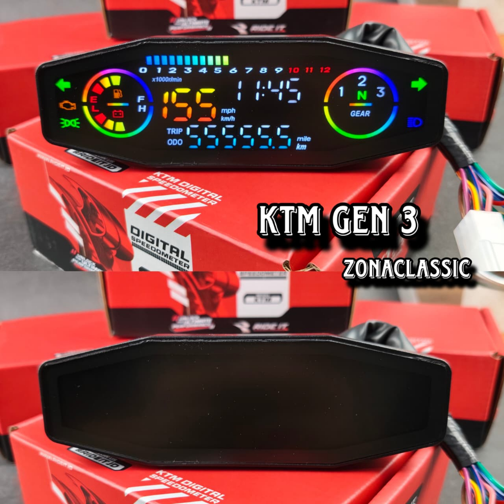Speedometer Digital KTM Gen 2 & Gen 3 FULL DIGITAL XC Spido Spidometer Full Indikator Universal CB G