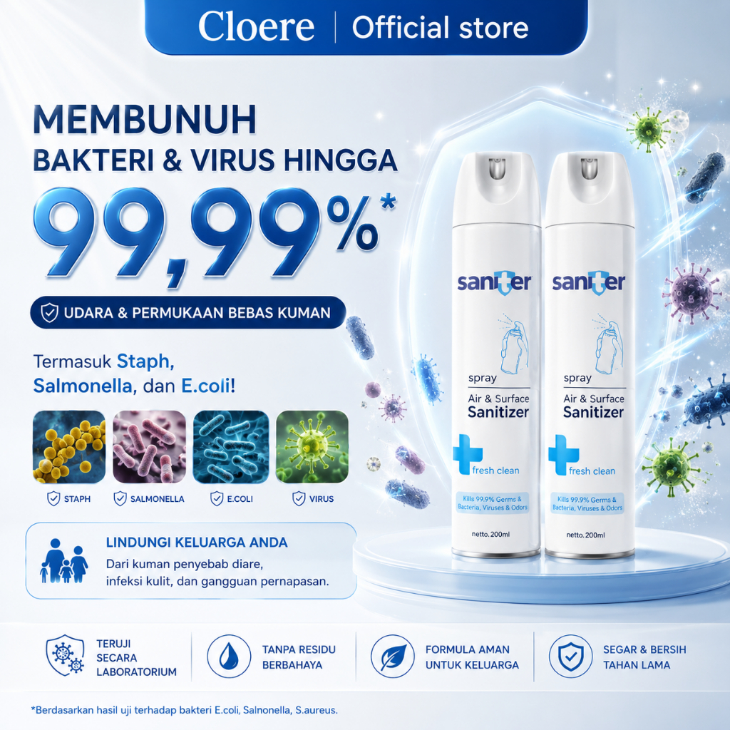 HEY DEO X 2 PCS Disinfectant SANITER SPRAY 200ml | Semprotan Disinfektan Udara & Permukaan | Wangi S