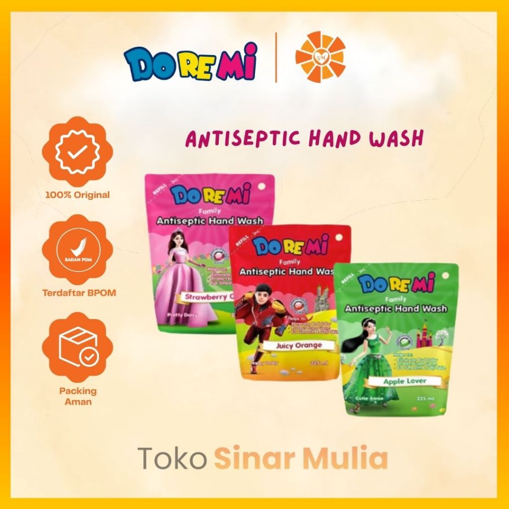 Doremi HandWash Refill 225 ml Antiseptic Anti Bakteri Sabun Cuci Tangan