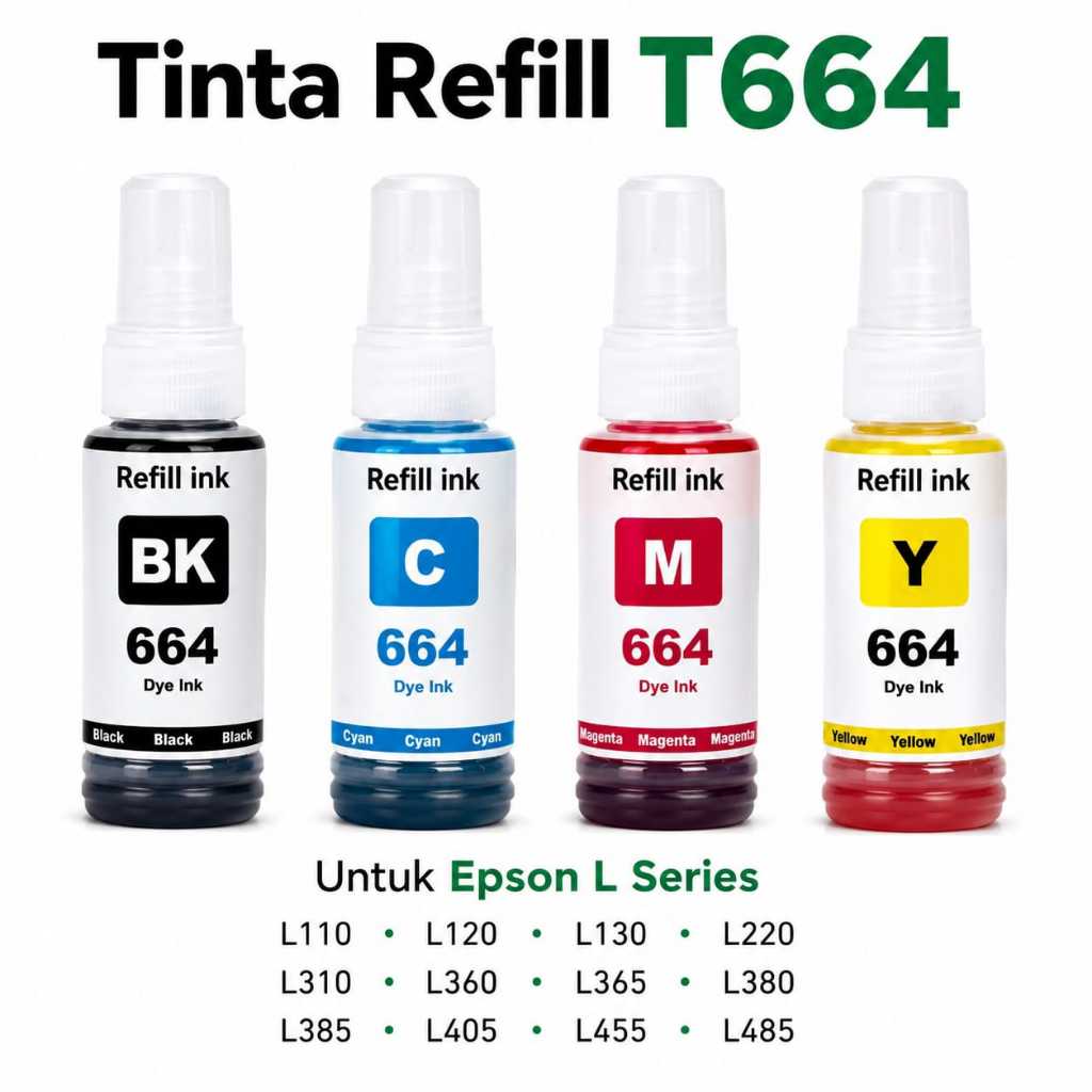 Tinta Refill Epson Tinta 664 T664 Refill Epson L120 L210 L310 L360