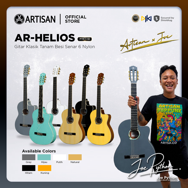 ARTISAN Gitar Klasik Tanam Besi ( AR - HELIOS Prime ) Senar 6 Nylon