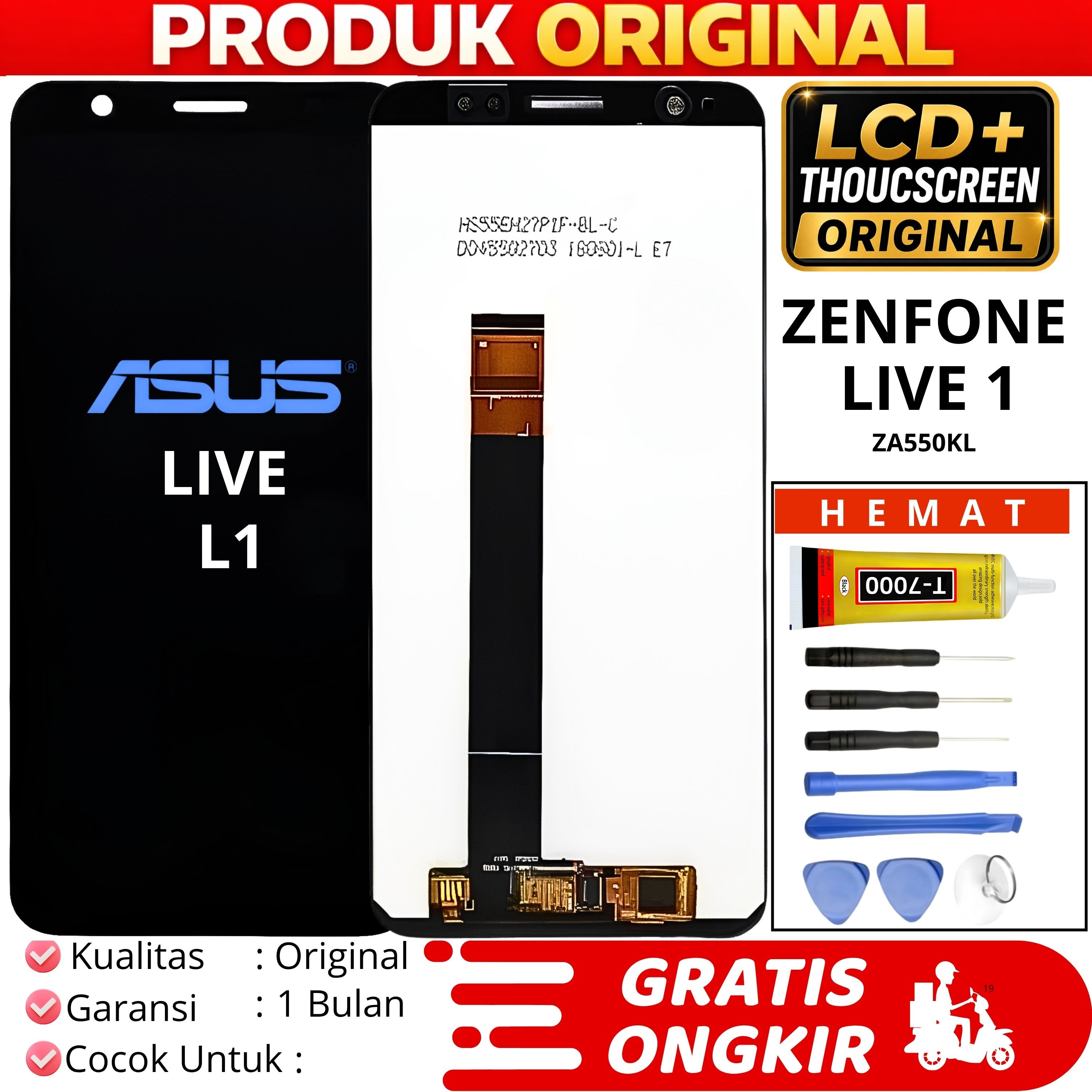 LCD ASUS ZENFONE LIVE L1(ZA550KL)+TOUCH SCREEN BLACK
