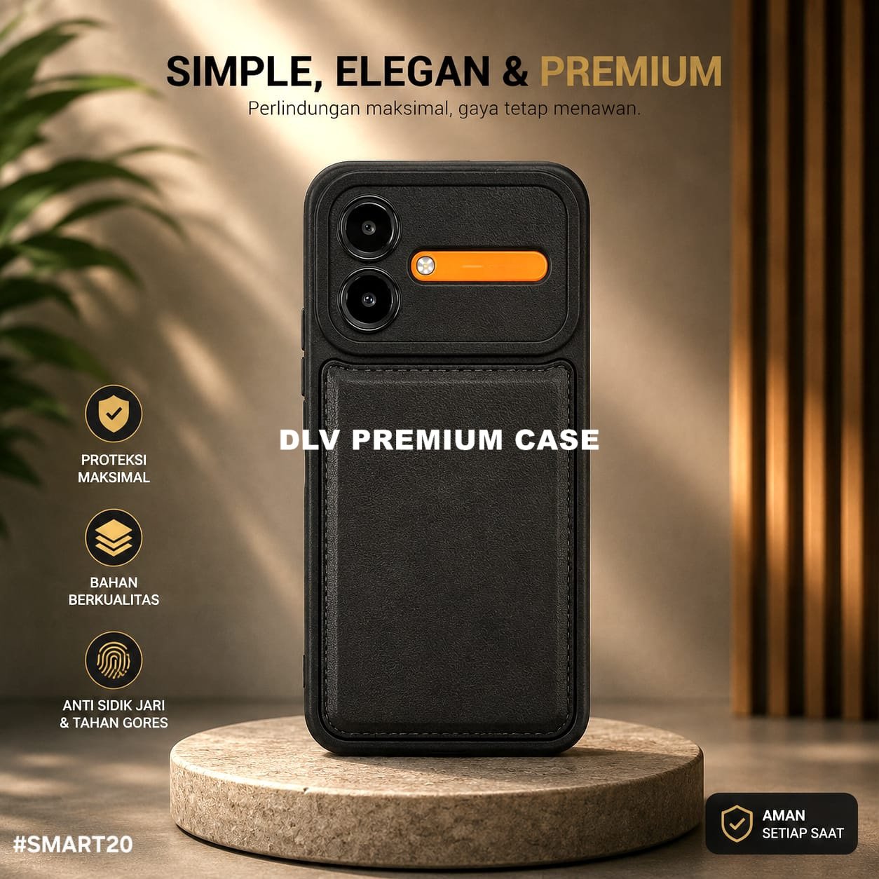 INFINIX SMART 20 CASE LEATHER PRO CASE BLACK INFINIX SMART 20