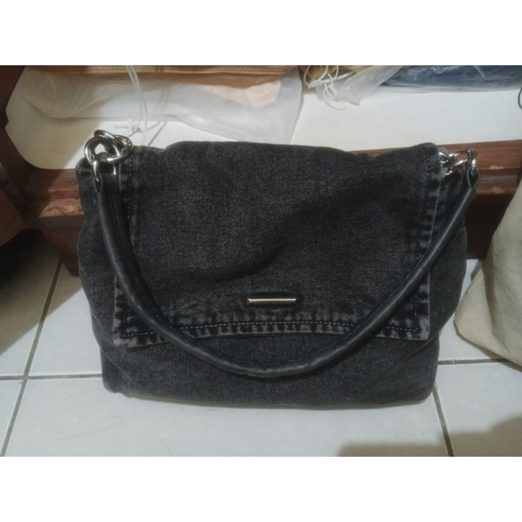 TAS RANTAI JEANS HITAM/TAS SHOULDER JEANS