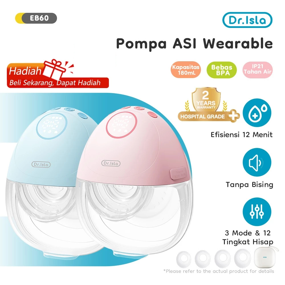 Dr.isla Pompa Asi Elektrik Handsfree Lembut Dan Tidak Sakit Efficient Breast Pump Garansi 2 Tahun EB