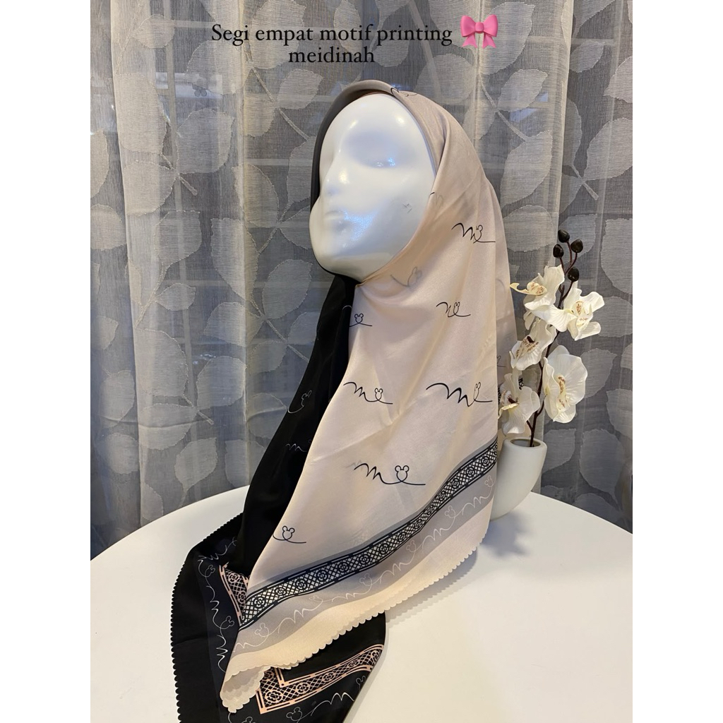 Hijab motif denay kw denay premium segiempat motif hijab segiempat polos/segiempat printing/Meidina