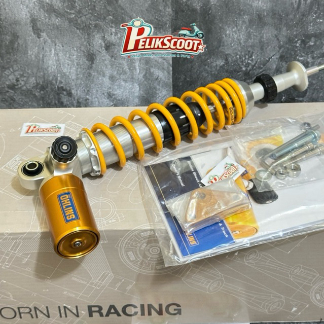 Ohlins PI 502 ORIGINAL Vespa Matic Vesmet Vespa Primavera STX 36 PI-502 Gold Rear Shock Belakang Ohl