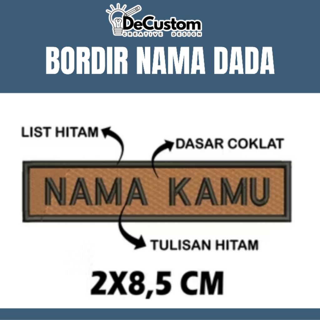 BORDIR NAME TAG | BORDIR NAMA DADA