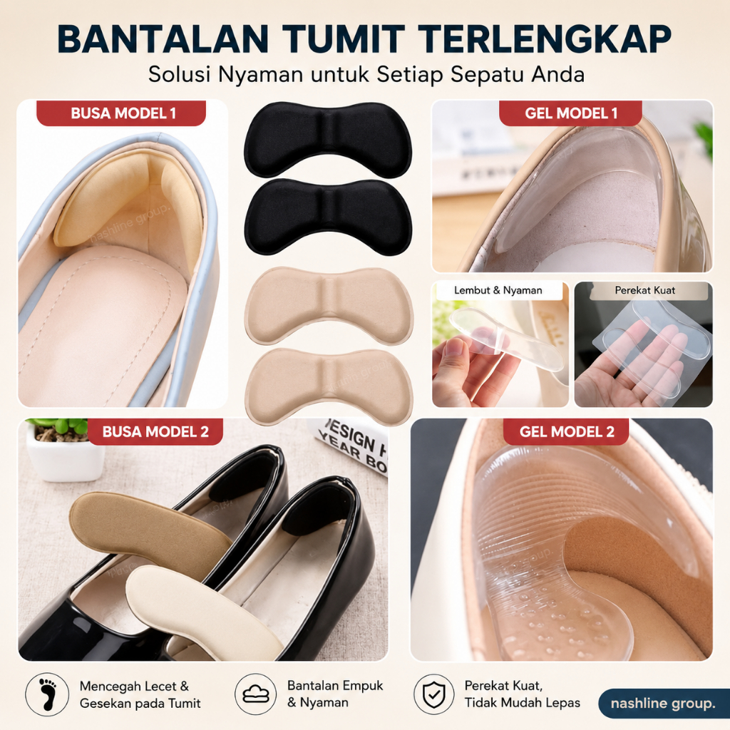 Pelindung Tumit Anti Lecet Bisa Gel Sticker 4D Heel Liner Shoes Pad