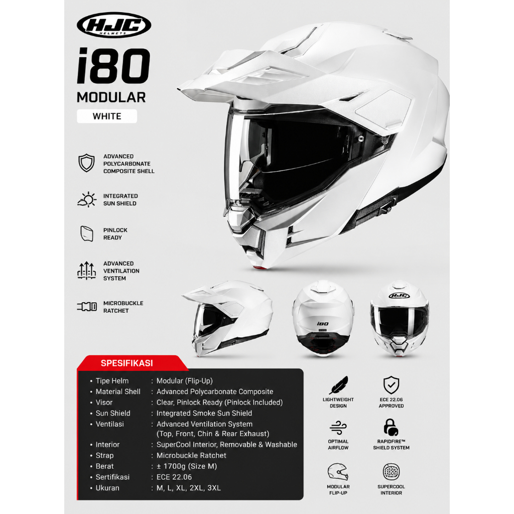 HELM HJC i80 WHITE - MODULAR