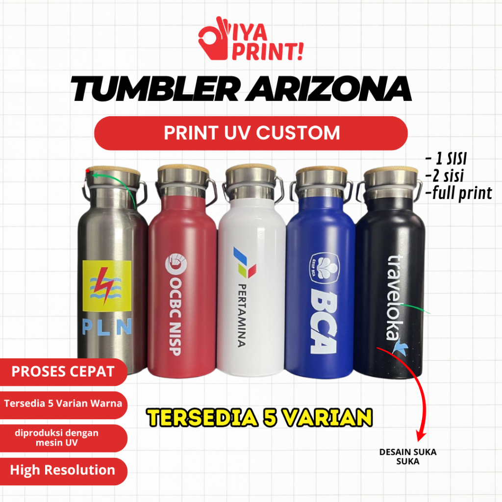 TUMBLER ARIZONA PRINT UV CUSTOM | CETAK UV | PRINT TUMBLER UV