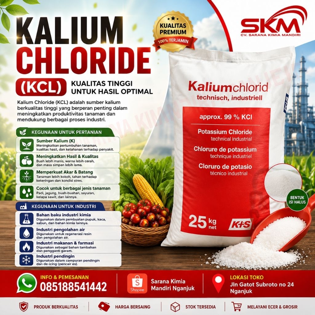 pupuk kcl 99% / kcl murni 99% 25kg