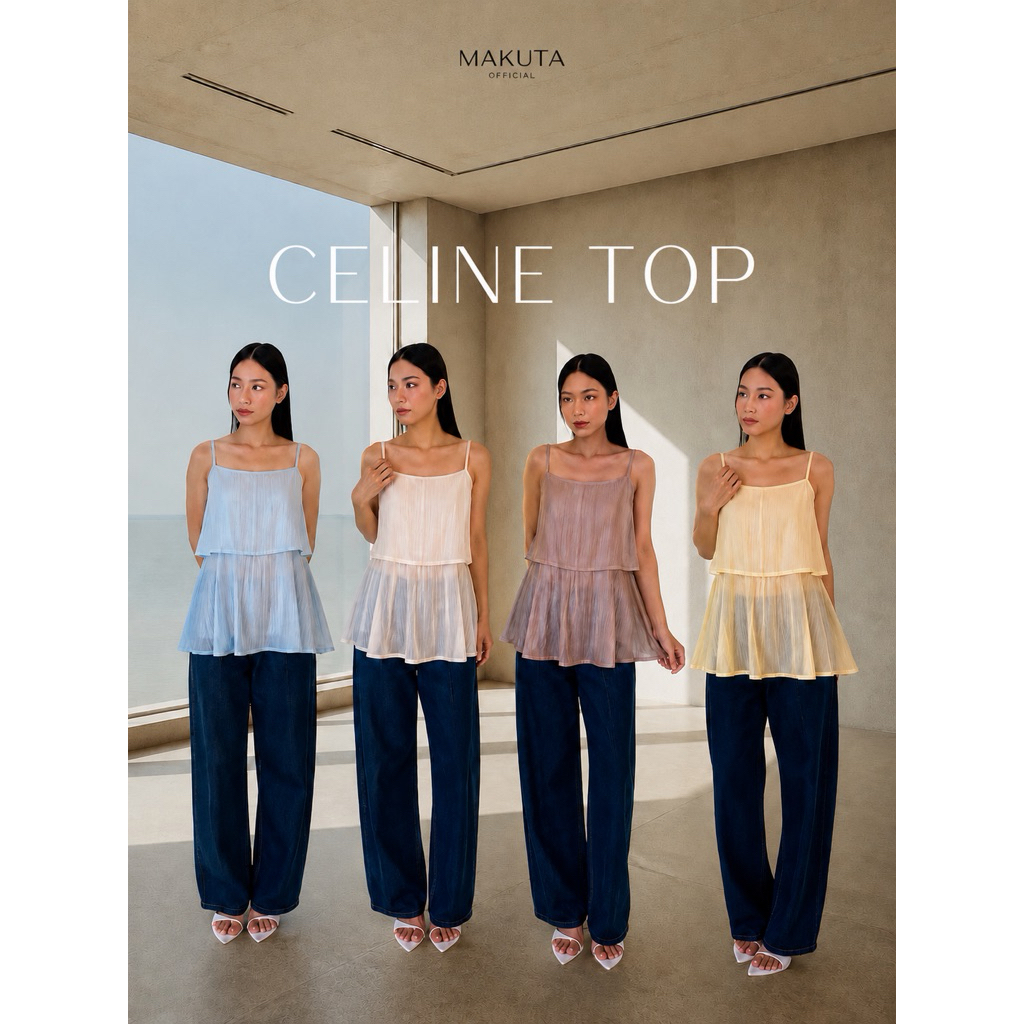 MAKUTA || Celine Top - Atasan Wanita Fashion Simple Classy Elegan Trendy Tank Top