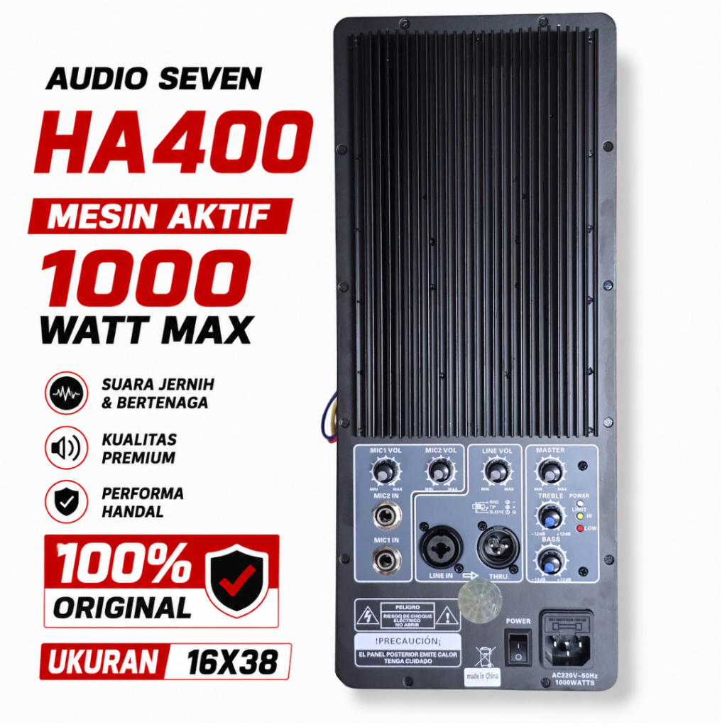 Mesin Speaker Power Kit Aktif 1000 WATT AUDIO SEVEN HA400 Original Import Model Huper