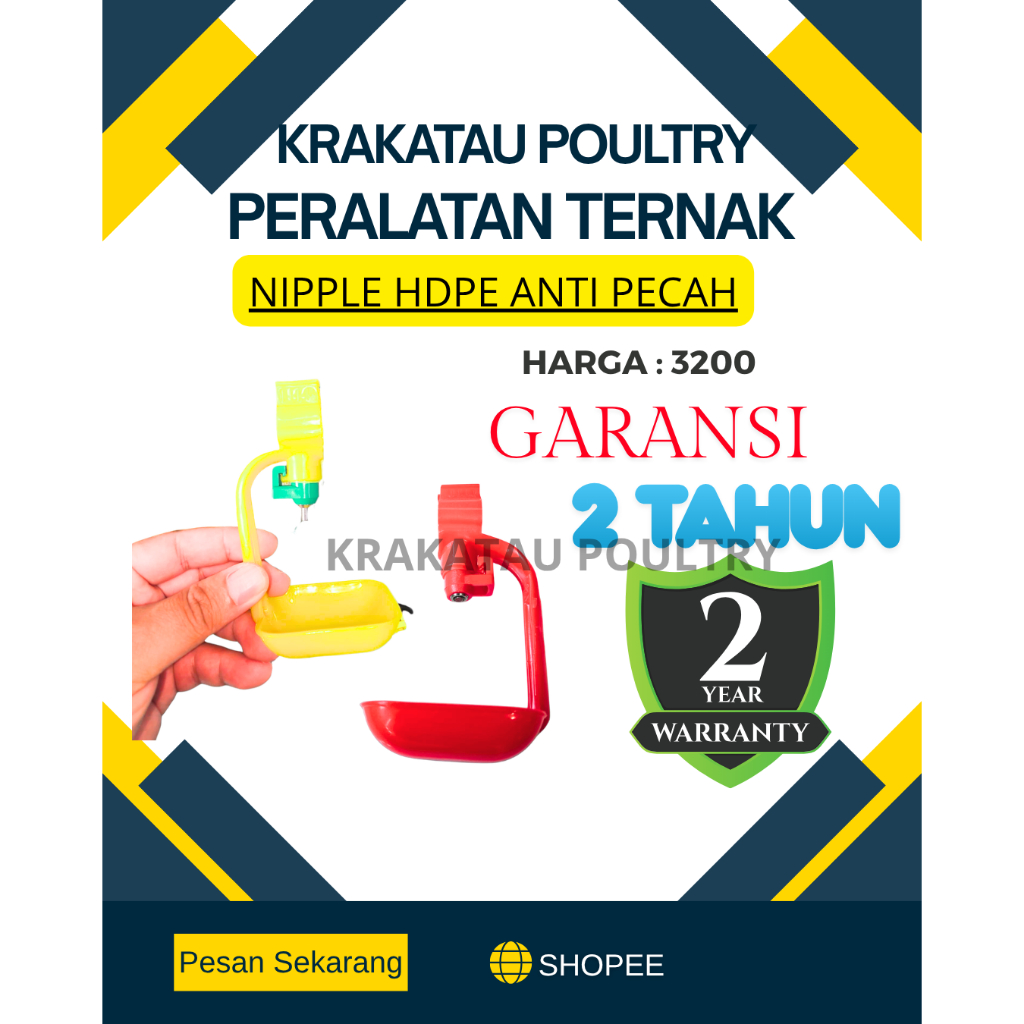 NIPLE BROILER PREMIUM HDPE - NIPLE AYAM PIPA AIR 3/4 inchi BULAT - Tempat Minum Ayam Broiler ( 1 SET
