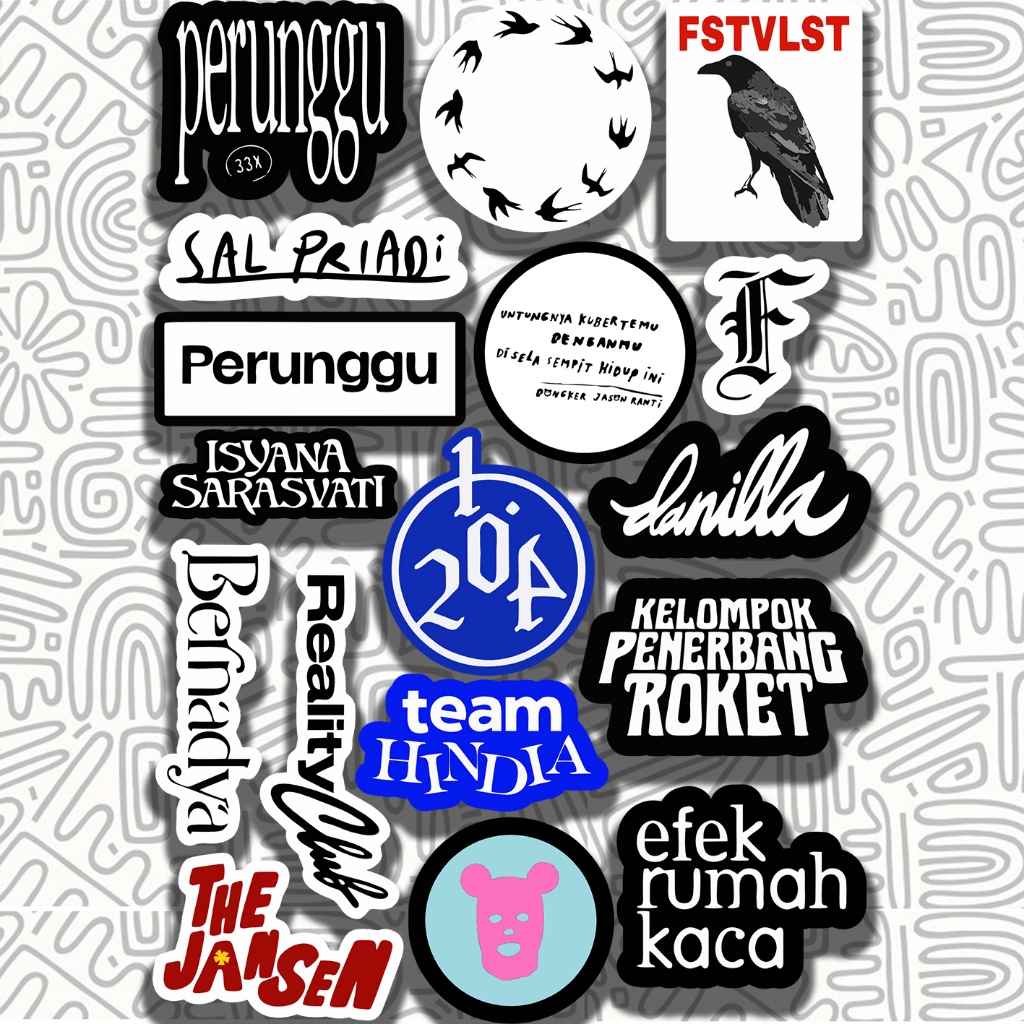 Stiker Band Indie Perunggu Hindia Feast Sal || Sticker Helm Band