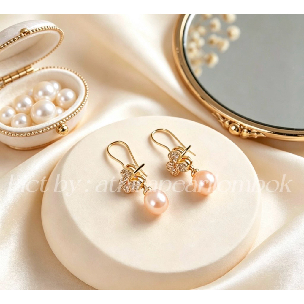 Anting lapis emas mutiara air tawar asli lombok Anting anting wanita Anting mutiara lombok asli Anti