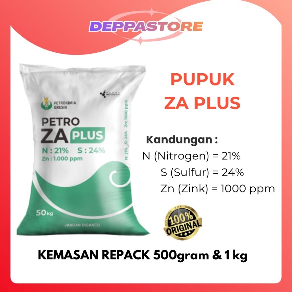 Pupuk ZA Plus Amonium Sulfat Petrokimia (REPACK 500g, 1kg)