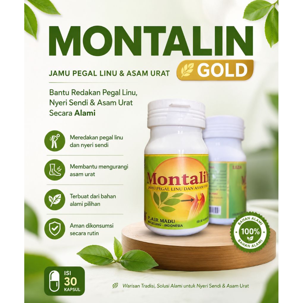 Montalin Gold – Herbal Pegal Linu & Asam Urat