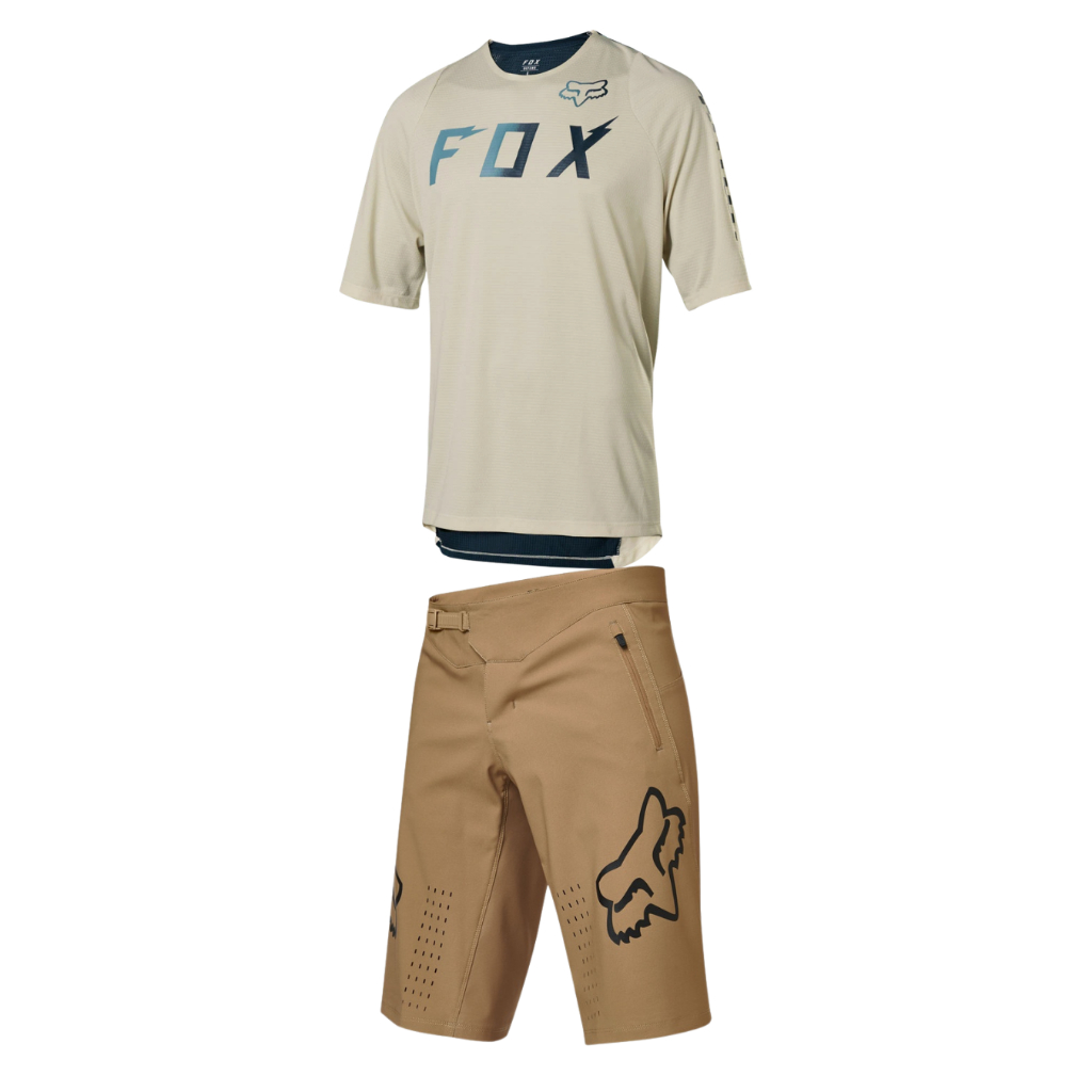 GEARSET FOX RACING JERSET FOX DEFEND WURD SHORT BROWN COKLAT MTB SEPEDA JERSEY & CELANA ORIGINAL