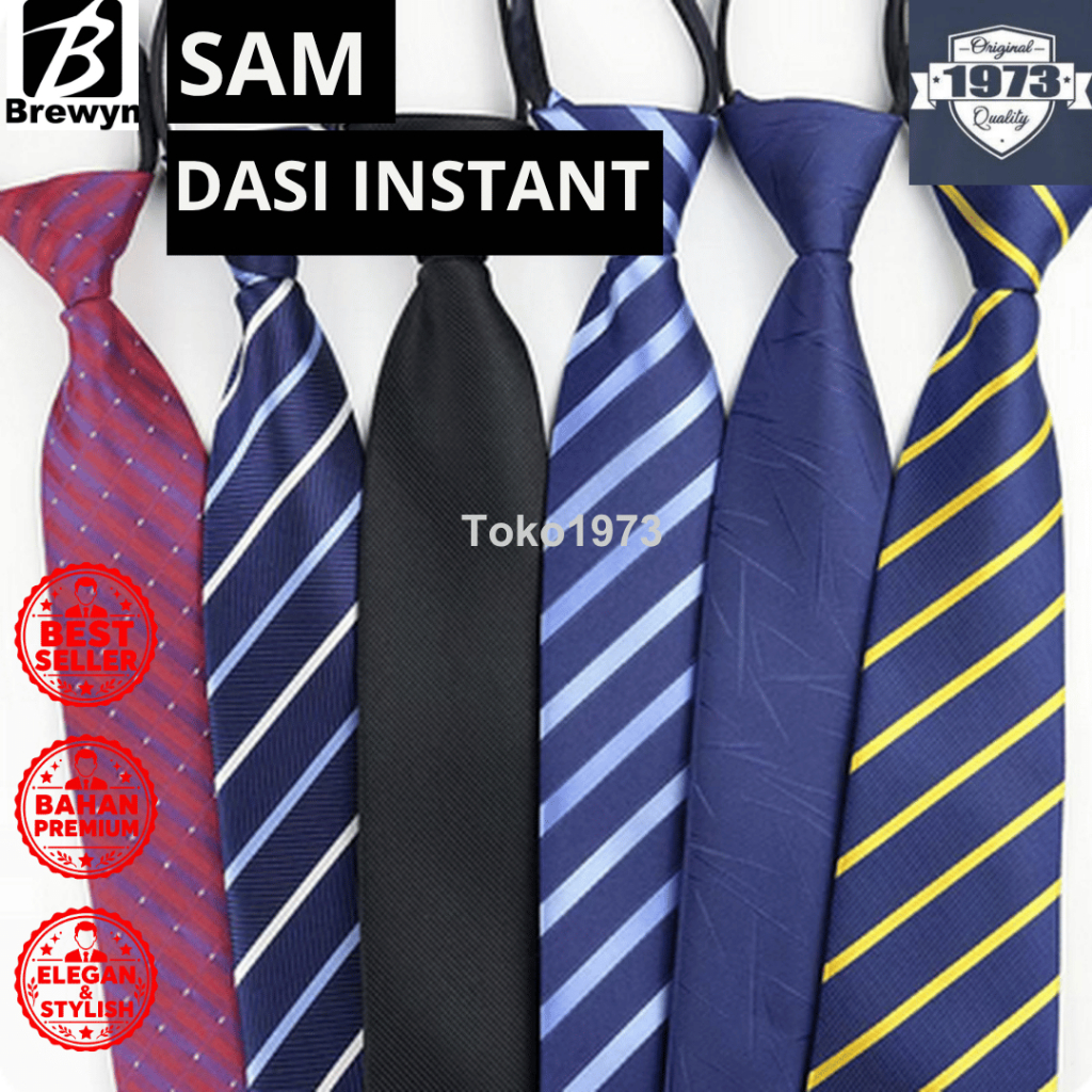 [BREWYN] SAM - DASI INSTANT dasi siap pakai dasi resleting dasi formal dasi kantor dasi pria slim ti