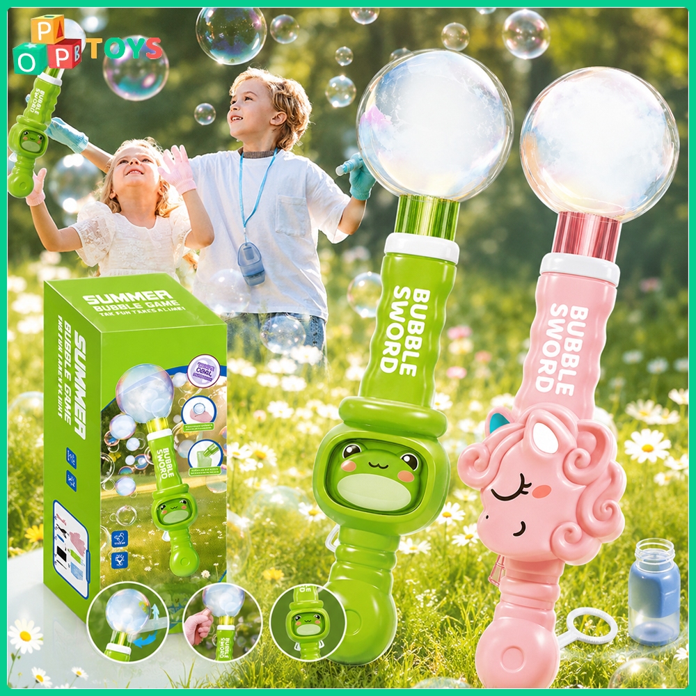 POPTOYS Mainan LED Smoke Bubble Elektrik Bubble Gun Bisa Dipegang Isi Ulang