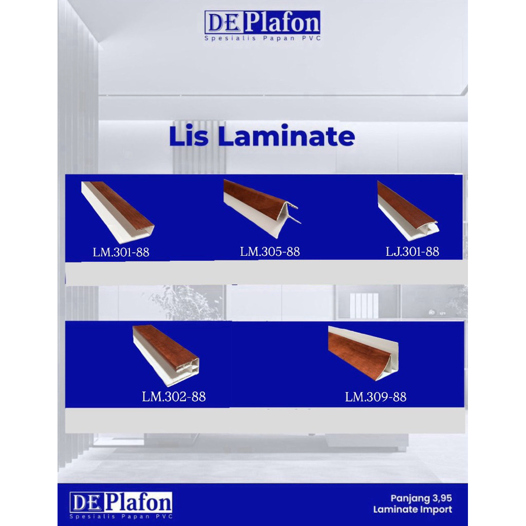 De Plafon - LIS PVC / LIST PVC LAMINATE IMPORT PINGGIR SIKU SAMBUNG