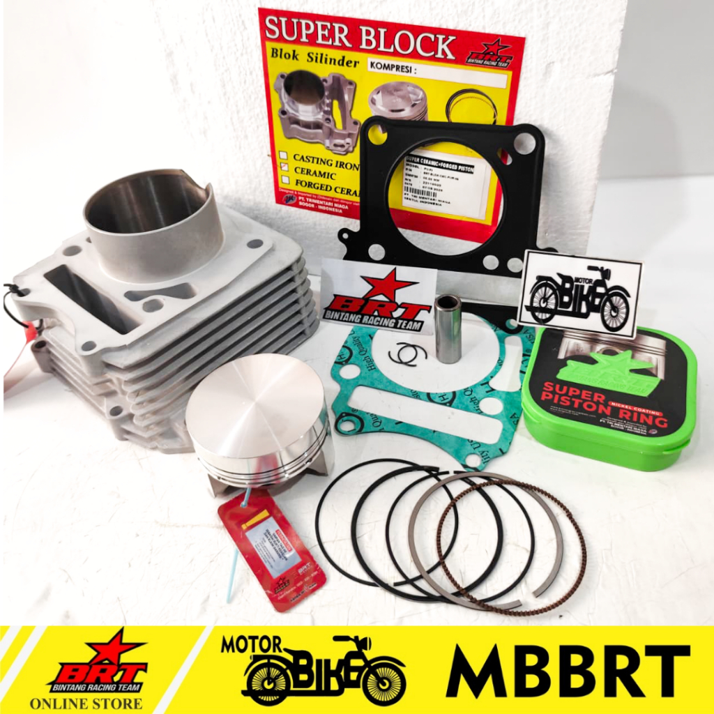 Blok Ceramic & Piston BRT Satria FU Karburator 66.00
