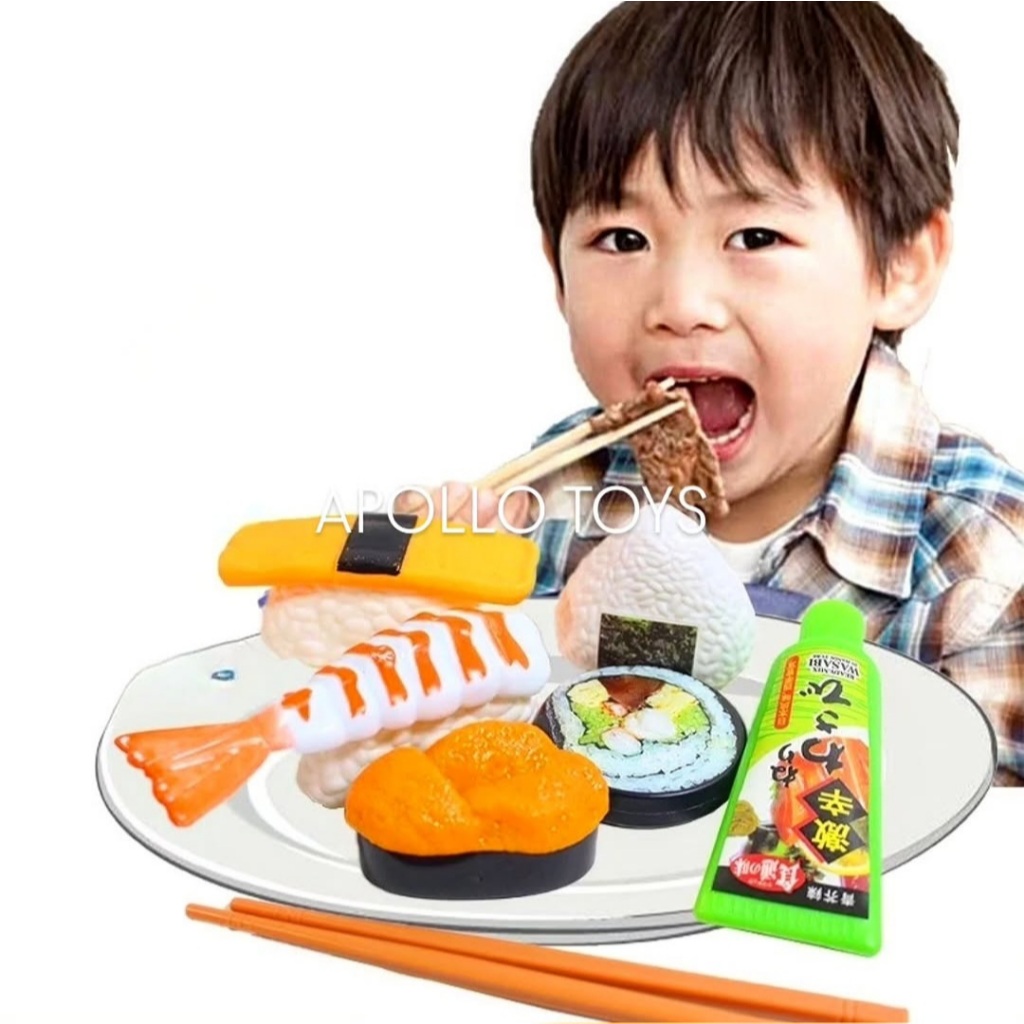 [ BISA COD ] SUSHI SET FAST FOOD BBQ (Dimsum Pretend Play Mainan Peran Masak Barbeque Sate Bakar Aya