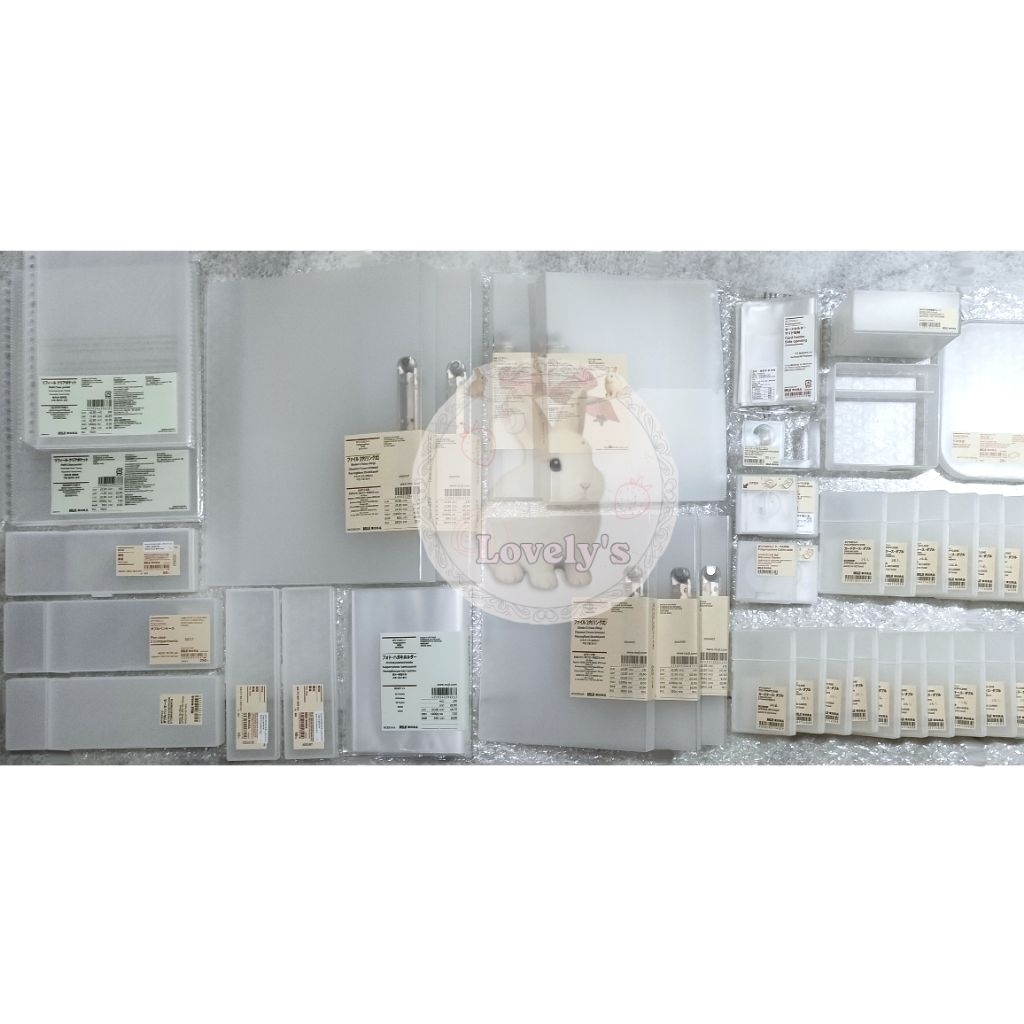 [NEW] MUJI OFFICIAL POLYPROPYLENE CARD HOLDER 2 COMPARTMENTS PEN CABLE CASE BINDER A4 A5 2 HOLES RIN