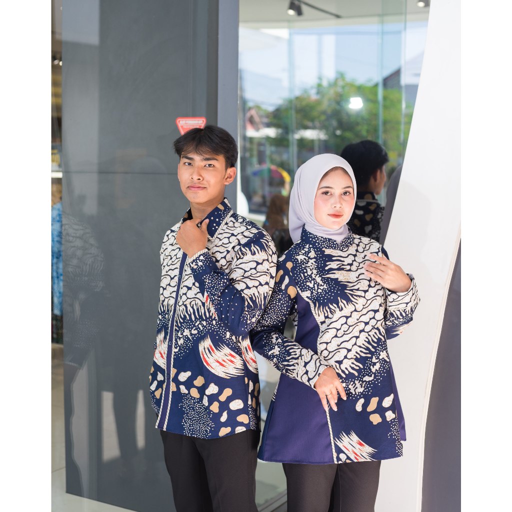 Benang Raja Batik Couple Katun Primis Lapis Trikot Sekar Ombak Malam (SARIMBIT BATIK DAPAT DIBELI TE