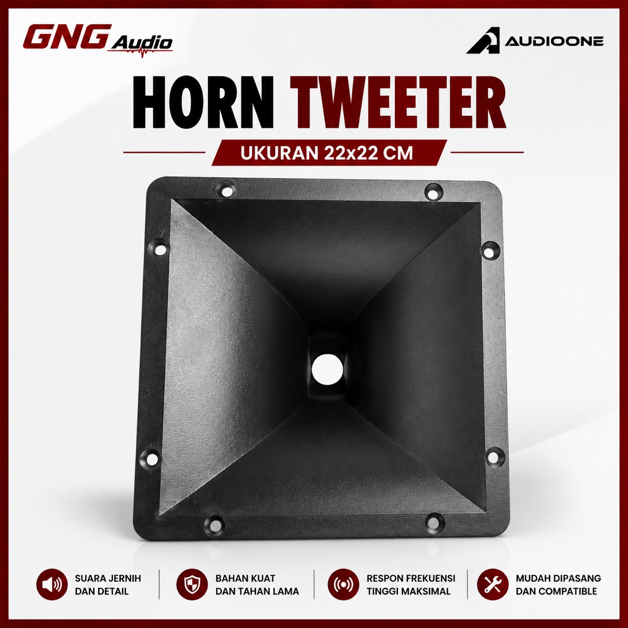 Horn Corong Tweeter Ukuran 22x22x20cm  Universal Semua type Box & Spul tweeter| GNG AUDIO