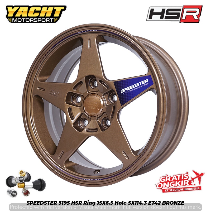 Velg mobil hsr palang bintang ring 15 r15 hsr speedster pcd 5x114,3 gratis kirim