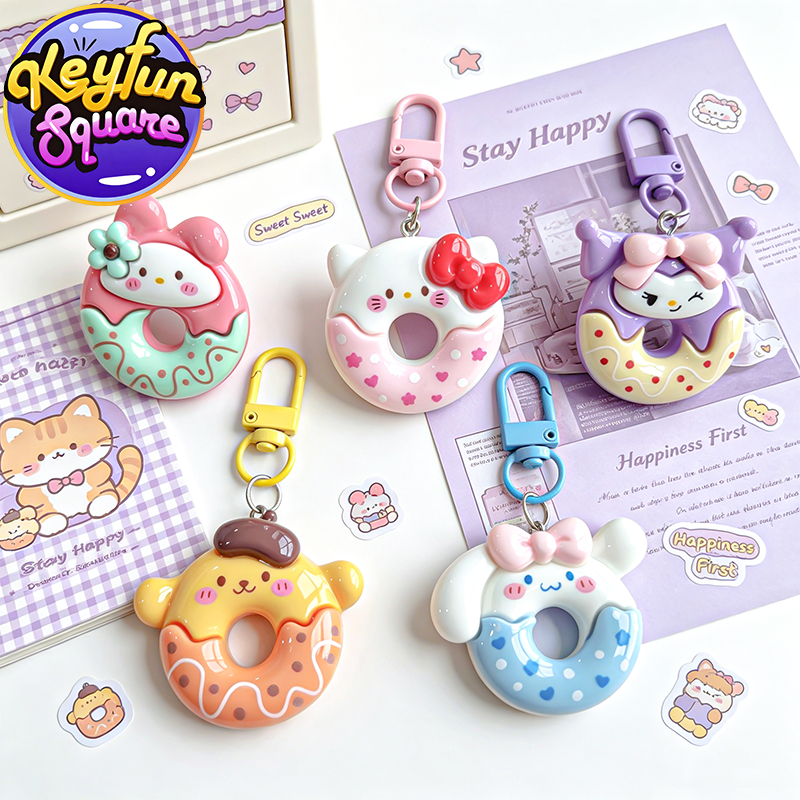 Gantungan Kunci Sanrio Melody Korumi Hello Kitty Cinnamorol Karakter Keychain Donut Donat