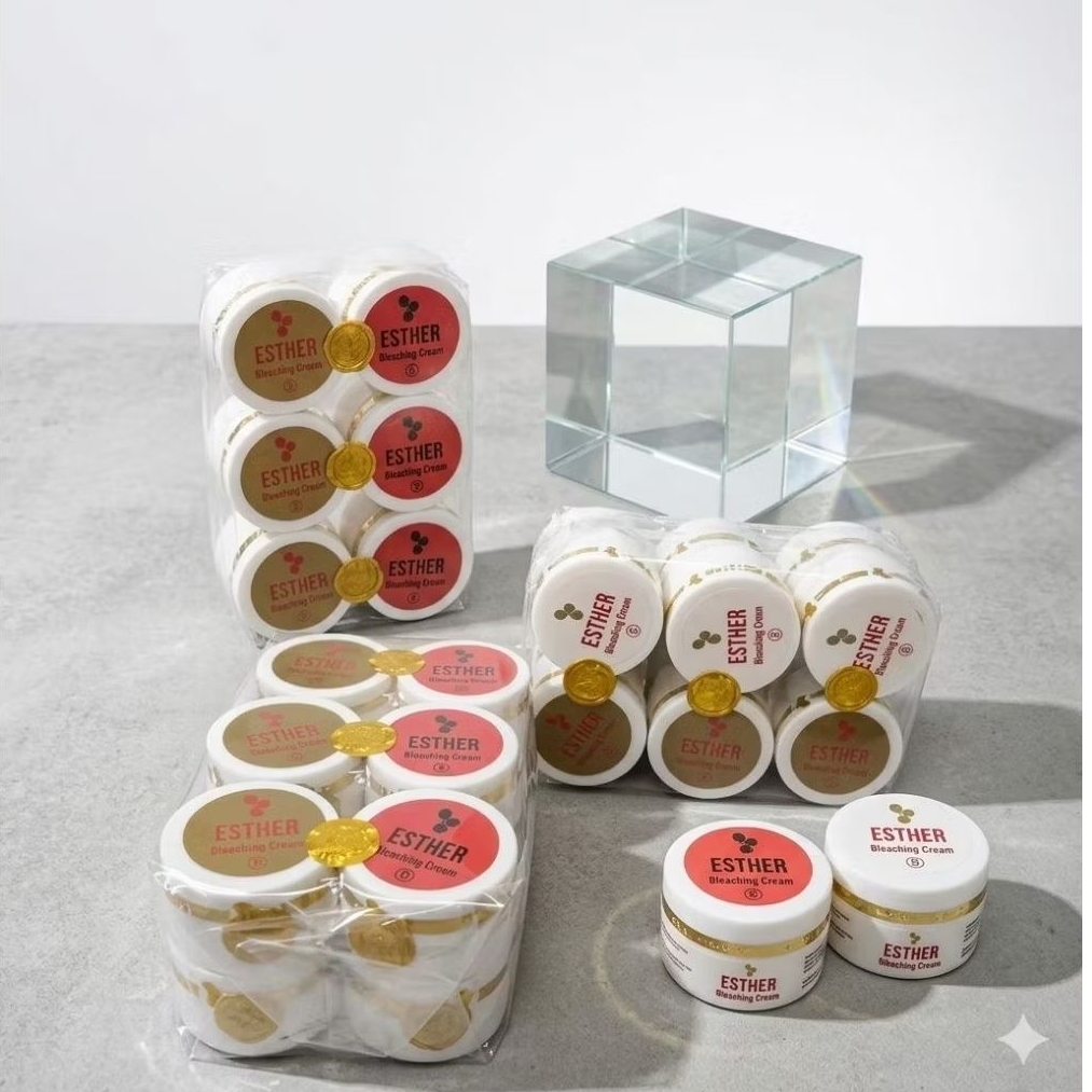 ​Grosir Esther Gold 6in1 Premium - Krim Wajah Siang Malam & Sabun Wajah Terlaris, Paket 6 Set Esther